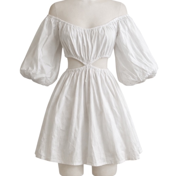 Faithfull the Brand Dresses & Skirts - NWT FAITHFUL THE BRAND Gabelli Mini Cutout Poplin White Dress SIZE XS